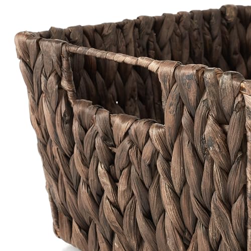 Set of 4 Natural Woven Storage Baskets with Handles D1797