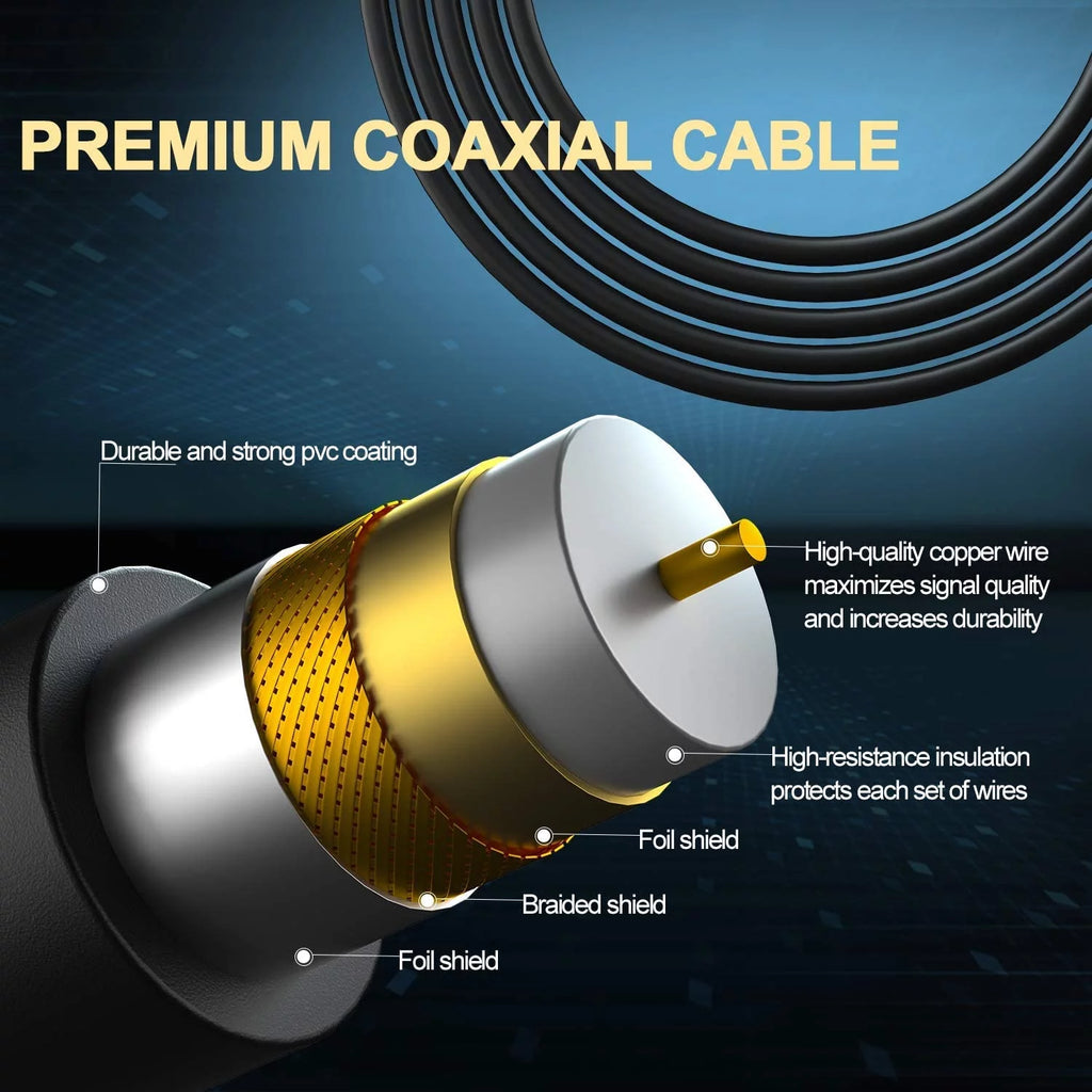 Amplified HD Digital Indoor TV Antenna with 18FT Coaxial Cable X9714