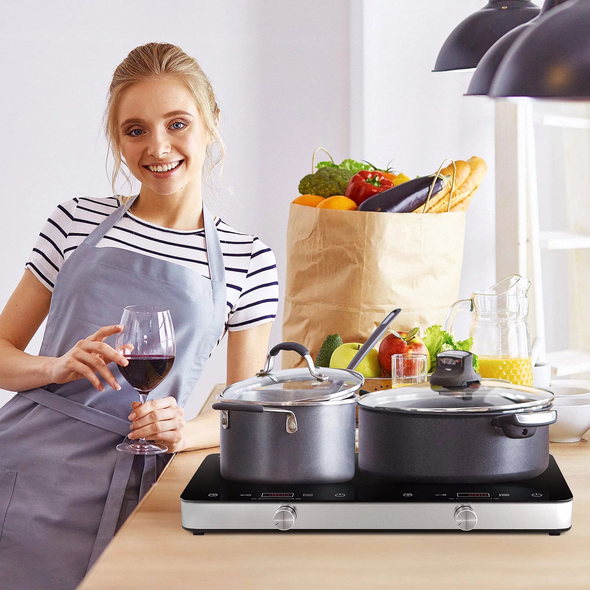 1800W Double Burner Electric Induction Cooktop K43027