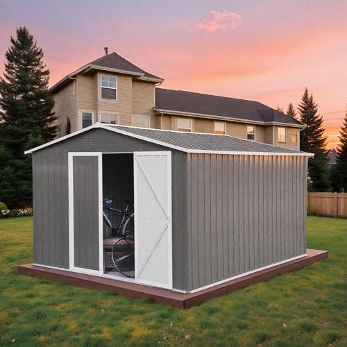 Grey Metal Outdoor Storage Shed G16741