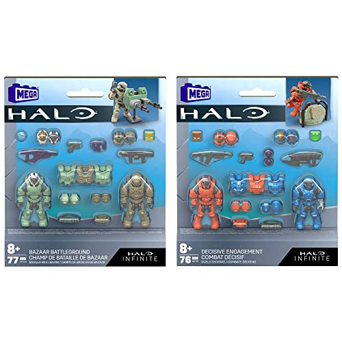Spartan Mission Pack Collection with 2 Poseable Micro Action Figures and Display Stand R46183