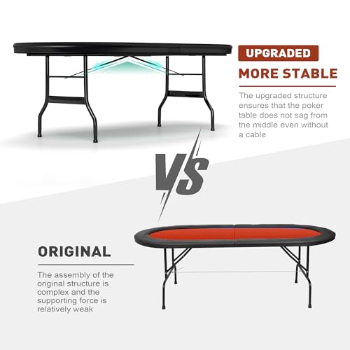 84" Foldable Poker Table with Chips Tray C650547
