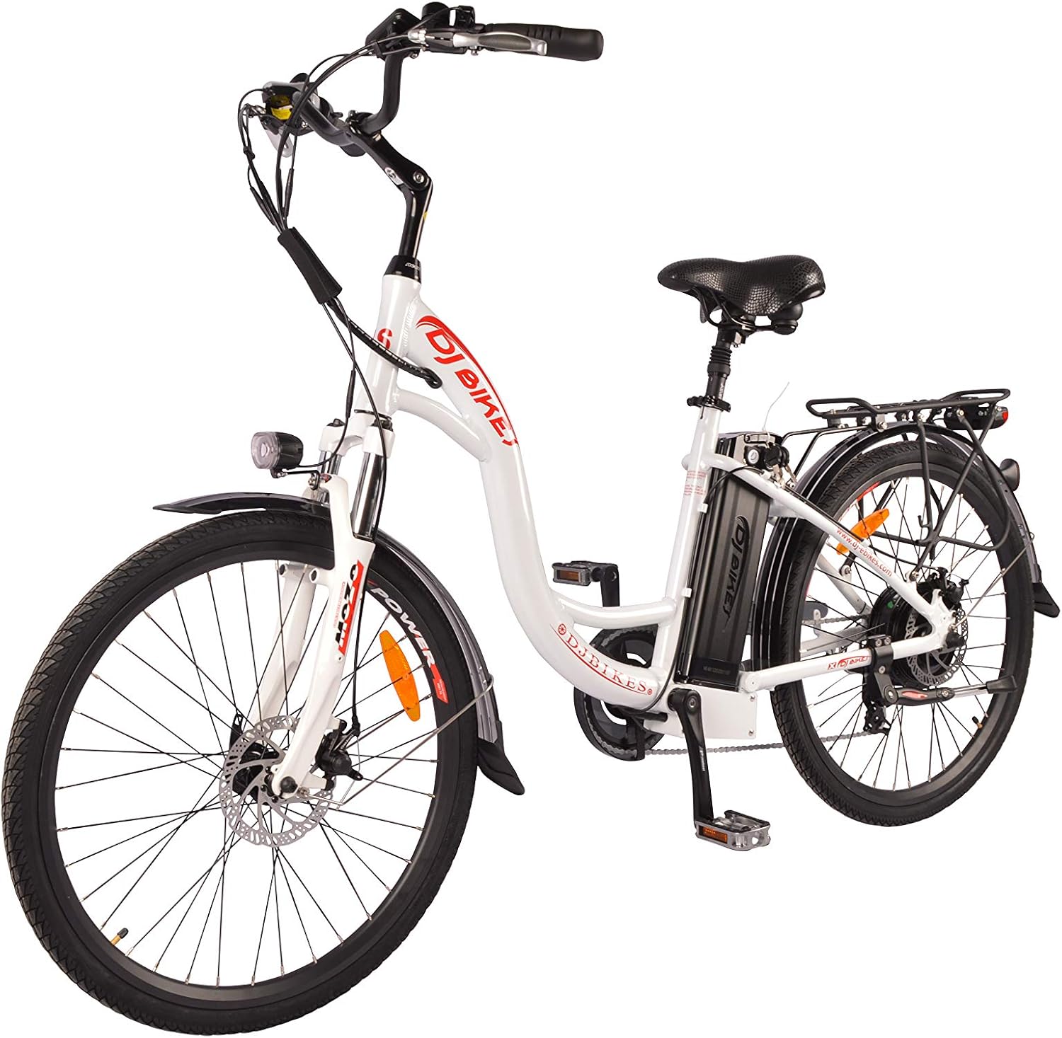 Pearl White 750W 48V 13Ah Step-Thru Electric Bicycle C4359