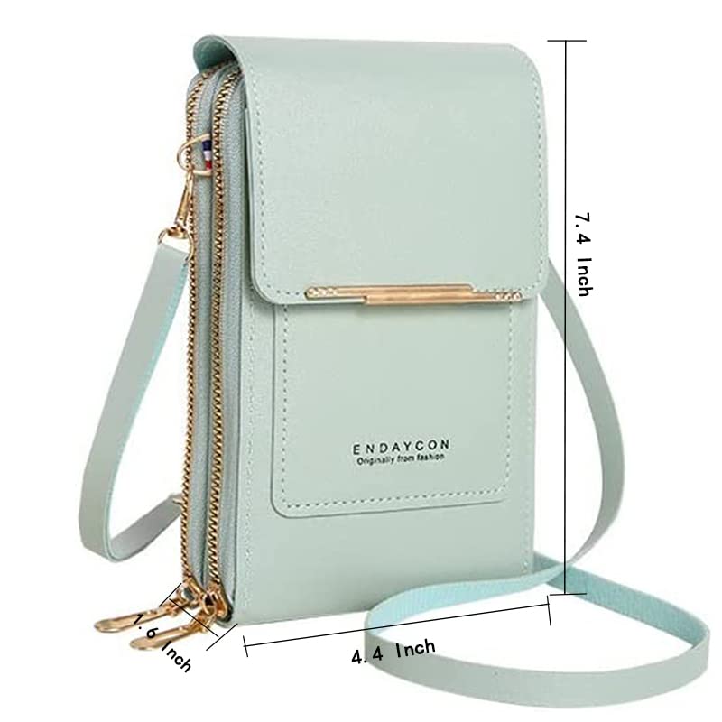 Anti-Theft Leather Small Crossbody Cell Phone Purse Wallet with Shoulder Strap A875