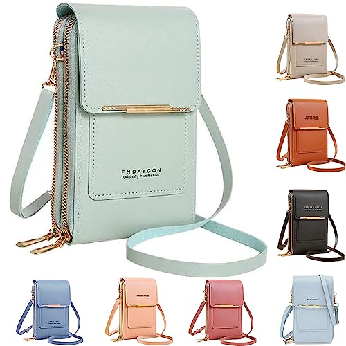 Anti-Theft Leather Small Crossbody Cell Phone Purse Wallet with Shoulder Strap A875