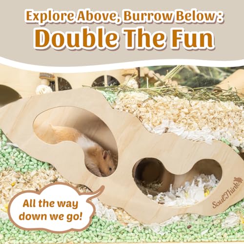 Large Wooden Rabbit Hideout with Ramps and Tunnels R17601