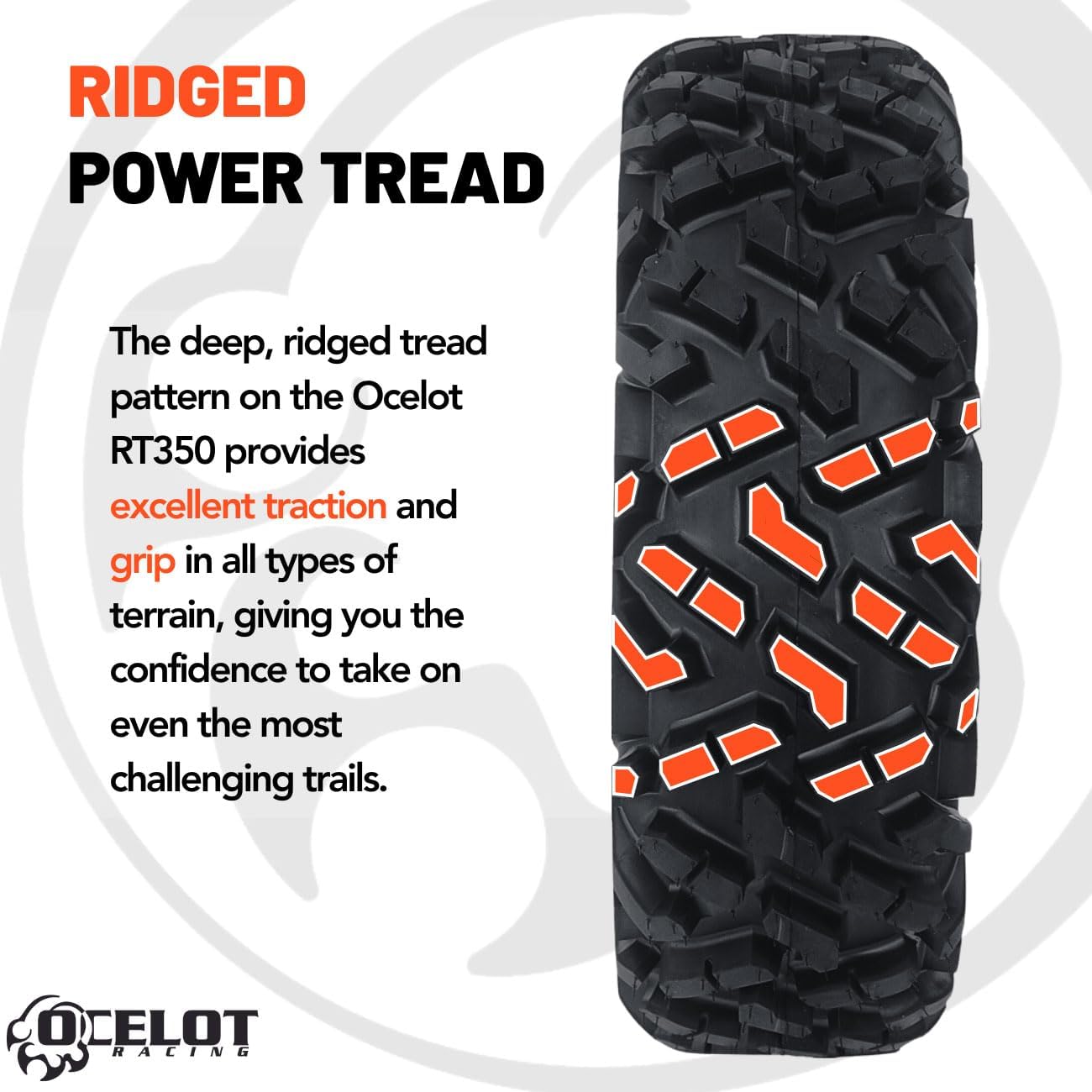 25x8x12 UTV Tires All-Terrain Tire 6-Ply Bias Non-Directional Aggressive Tread C7682