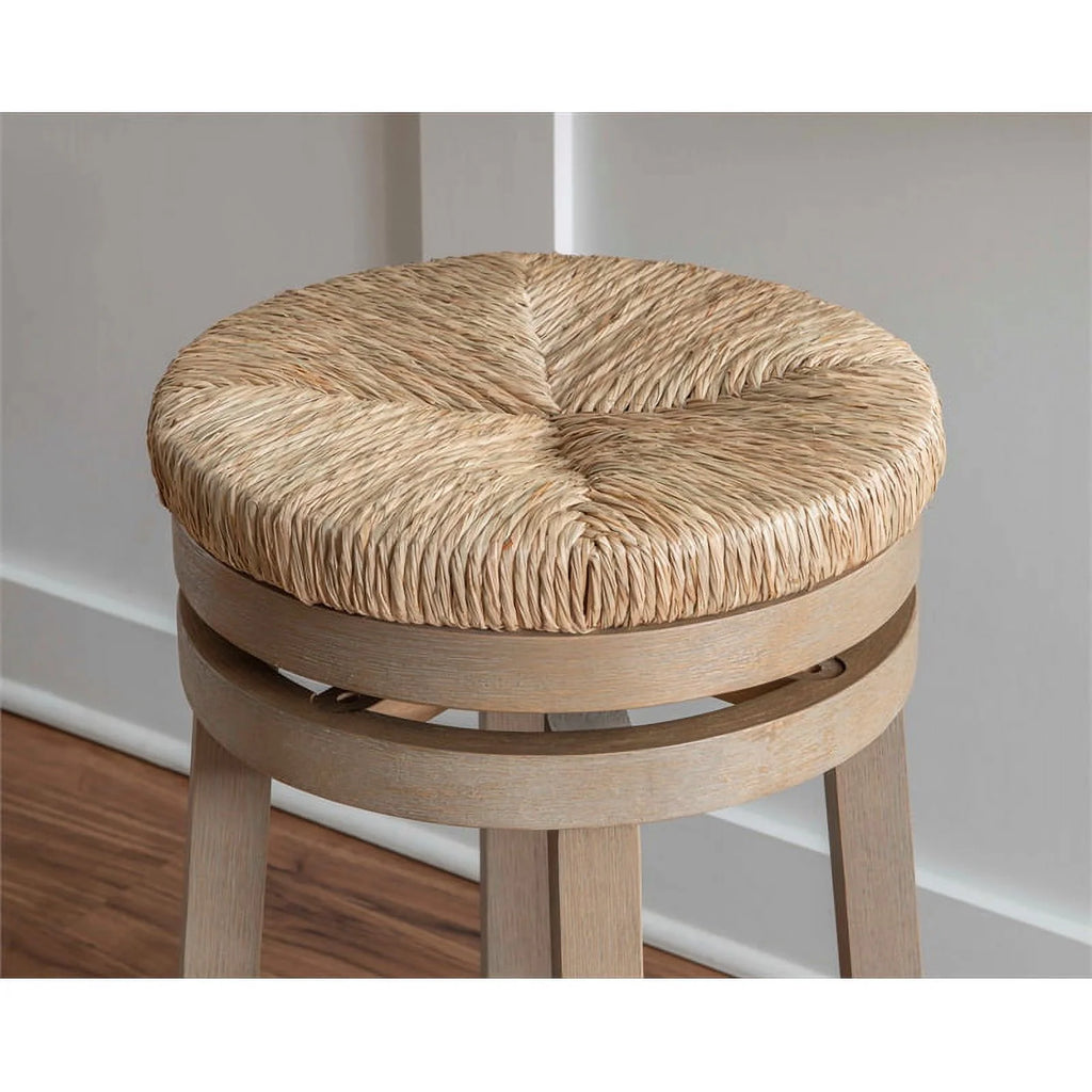 Natural Brown Wood Swivel Counter Stool Q447659