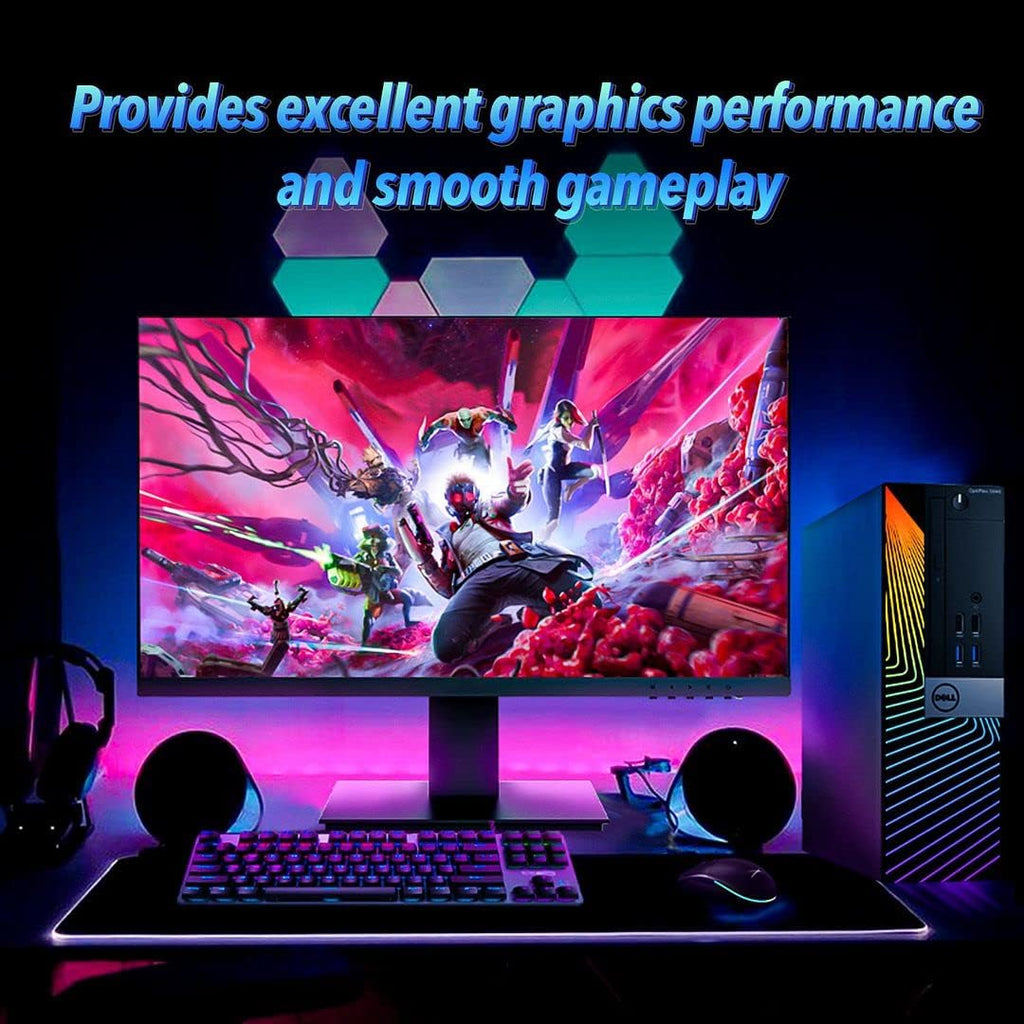 Dell Gaming PC Desktop with 24 Inch Monitor, GT 1030 2GB, Intel Core i7-6700, 16GB Ram 512GB SSD, Windows 10 Pro, RGB Keyboard Mouse (Renewed) K66895