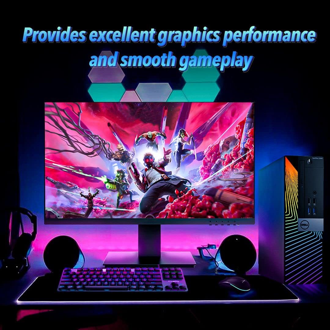 Dell Gaming PC Desktop with 24 Inch Monitor, GT 1030 2GB, Intel Core i7-6700, 16GB Ram 512GB SSD, Windows 10 Pro, RGB Keyboard Mouse (Renewed) K66895