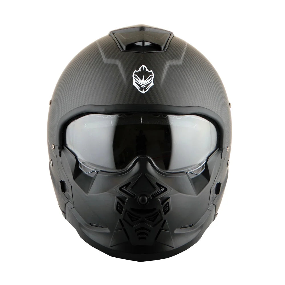 Matt Carbon Black Carbon Fiber Motorcycle Open Face Helmet W1678