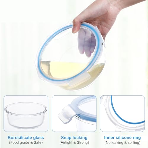 30 Pieces Glass Meal Prep Containers with Lids D461