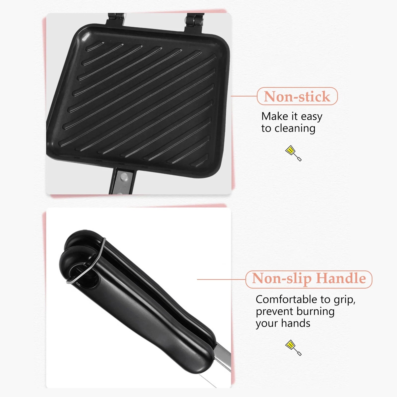 Non-stick Sandwich Maker with Insulated Handle U273