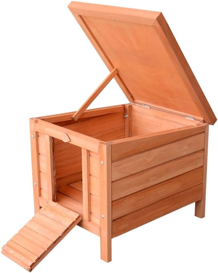 Large Natural Wood Dog House L109
