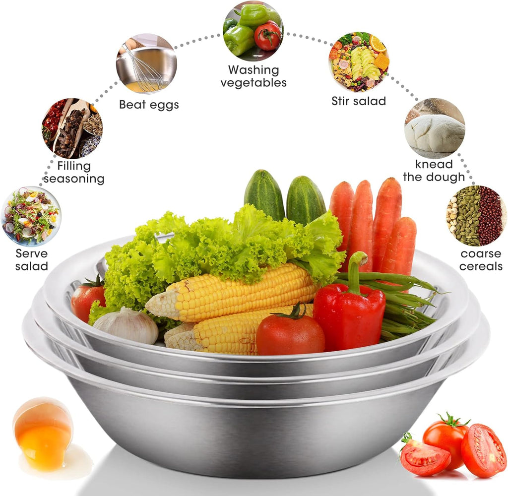 3 Quart Set of 3 Stainless Steel Mixing Bowl E962210