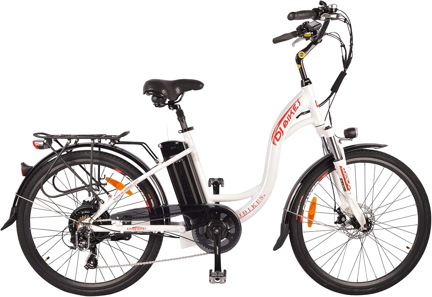 Pearl White 750W 48V 13Ah Step-Thru Electric Bicycle C4359