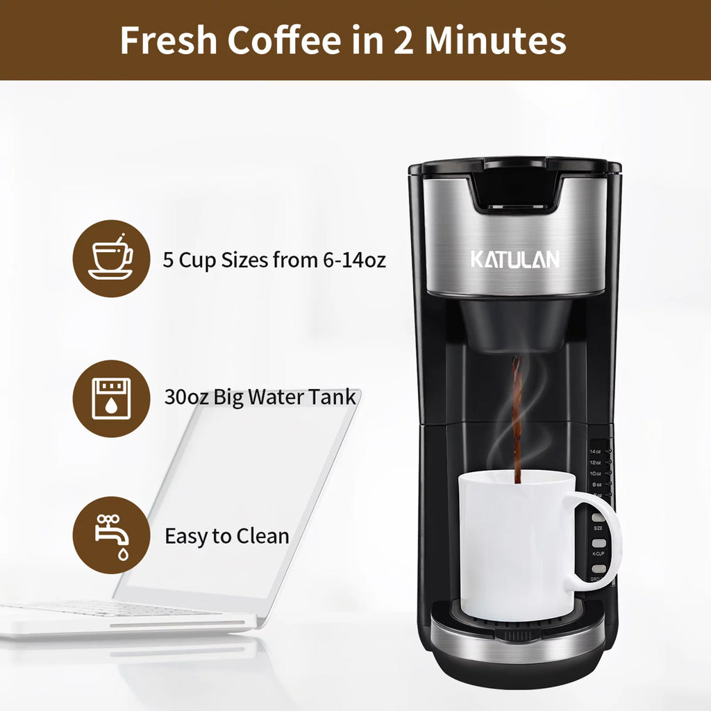 Black Single Serve Coffee Maker with 30 Oz Removable Water Tank P792681