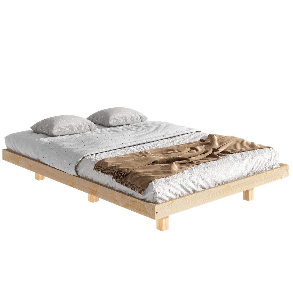Full Size Low Profile Platform Bed with LED Lights Y3357