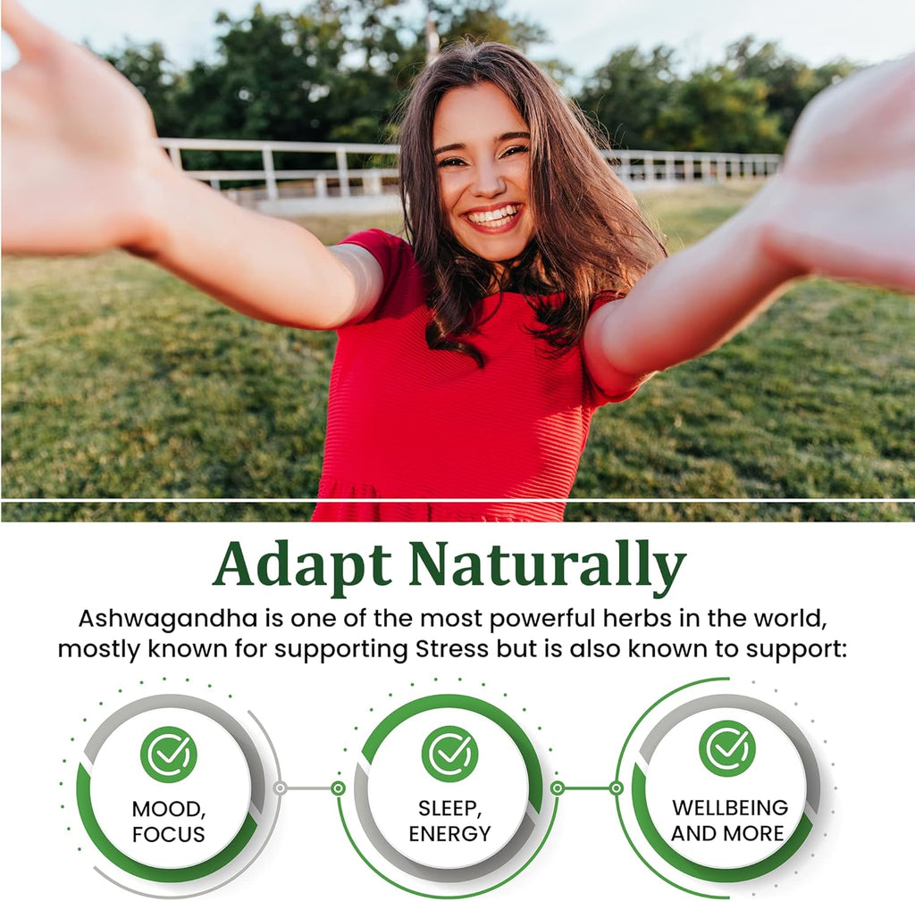 Pure Organic Ashwagandha Powder Supplement, 60 Vegan Capsules W40337