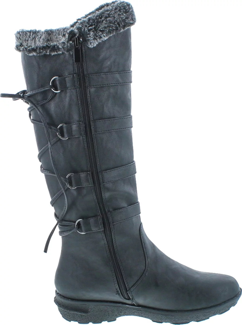 Womens Back Lace Up Knee High Boots E989216