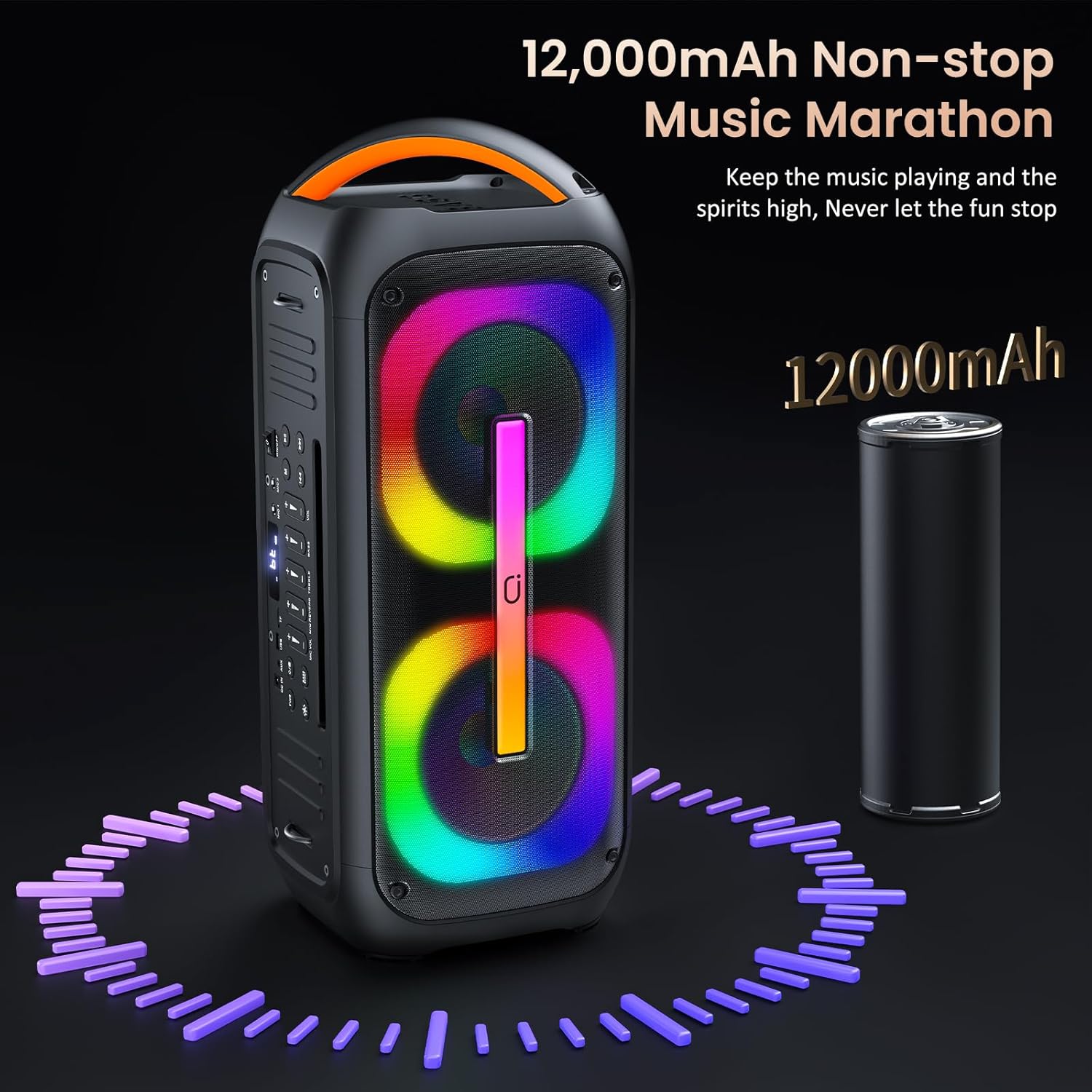 Karaoke Machine with 2 Microphones, Bluetooth Speaker with Dual 6.5" Subwoofer G885