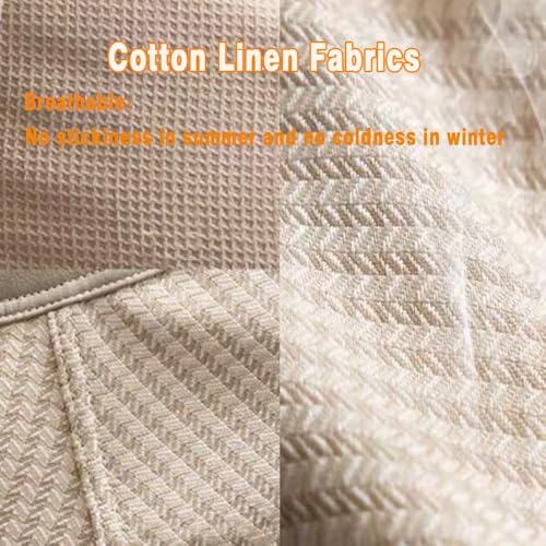 Off-White Cotton Linen Bean Bag Chair Cover, 2.6ft V971