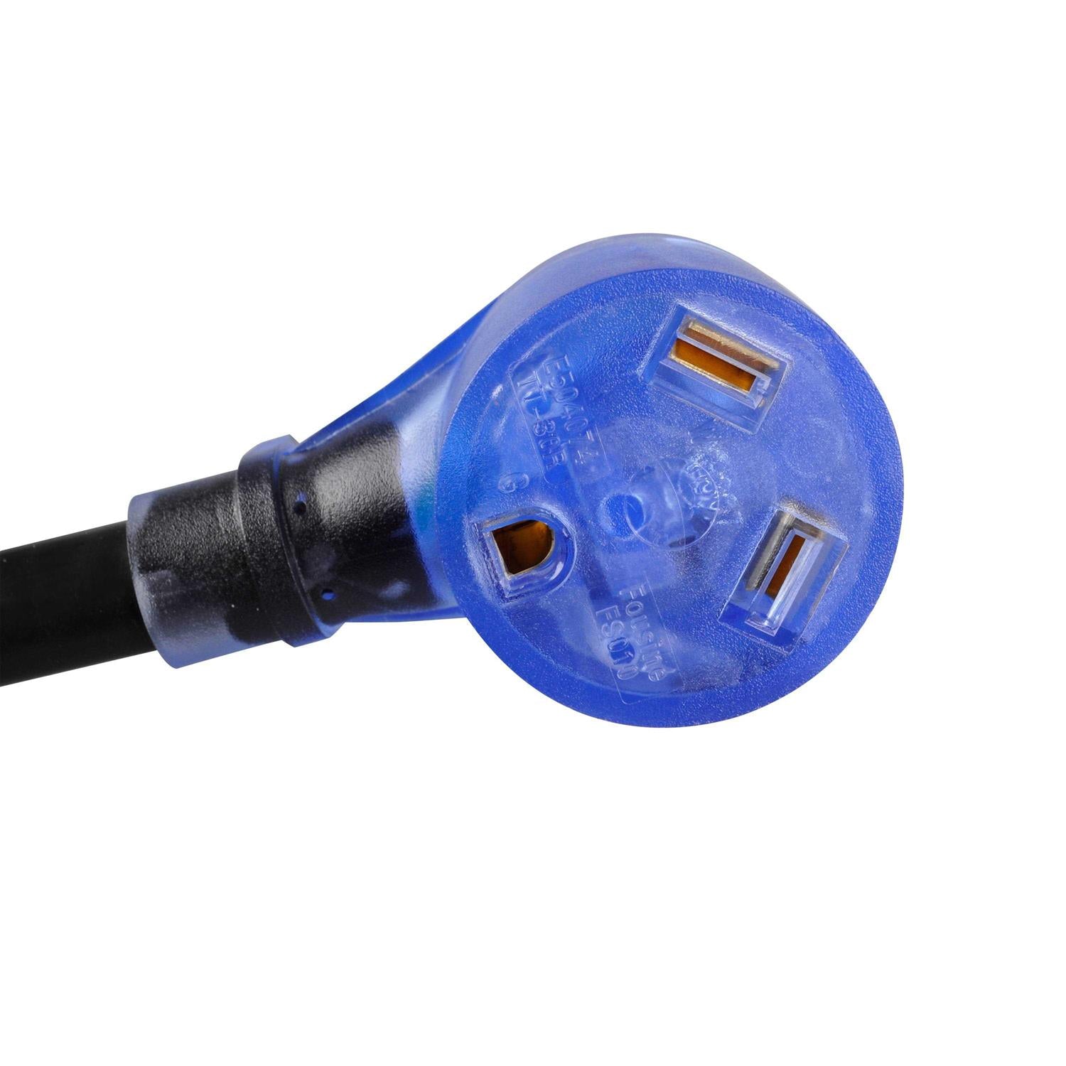 10/3 STW 50 to 30-Amp Universal RV Adapter Extension Cord with Lighted End X678373