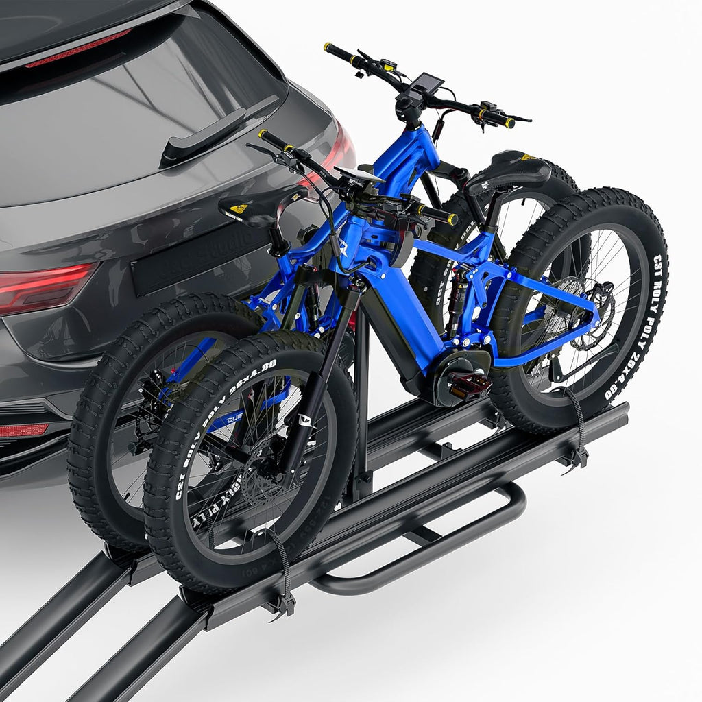 2" Hitch EBike Rack with Ramp, 200 LBS Capacity Foldable Platform U9353