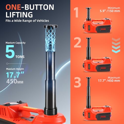 Electric Car Jack 5 Ton 12V Portable Hydraulic Jack with Led Light Q18014