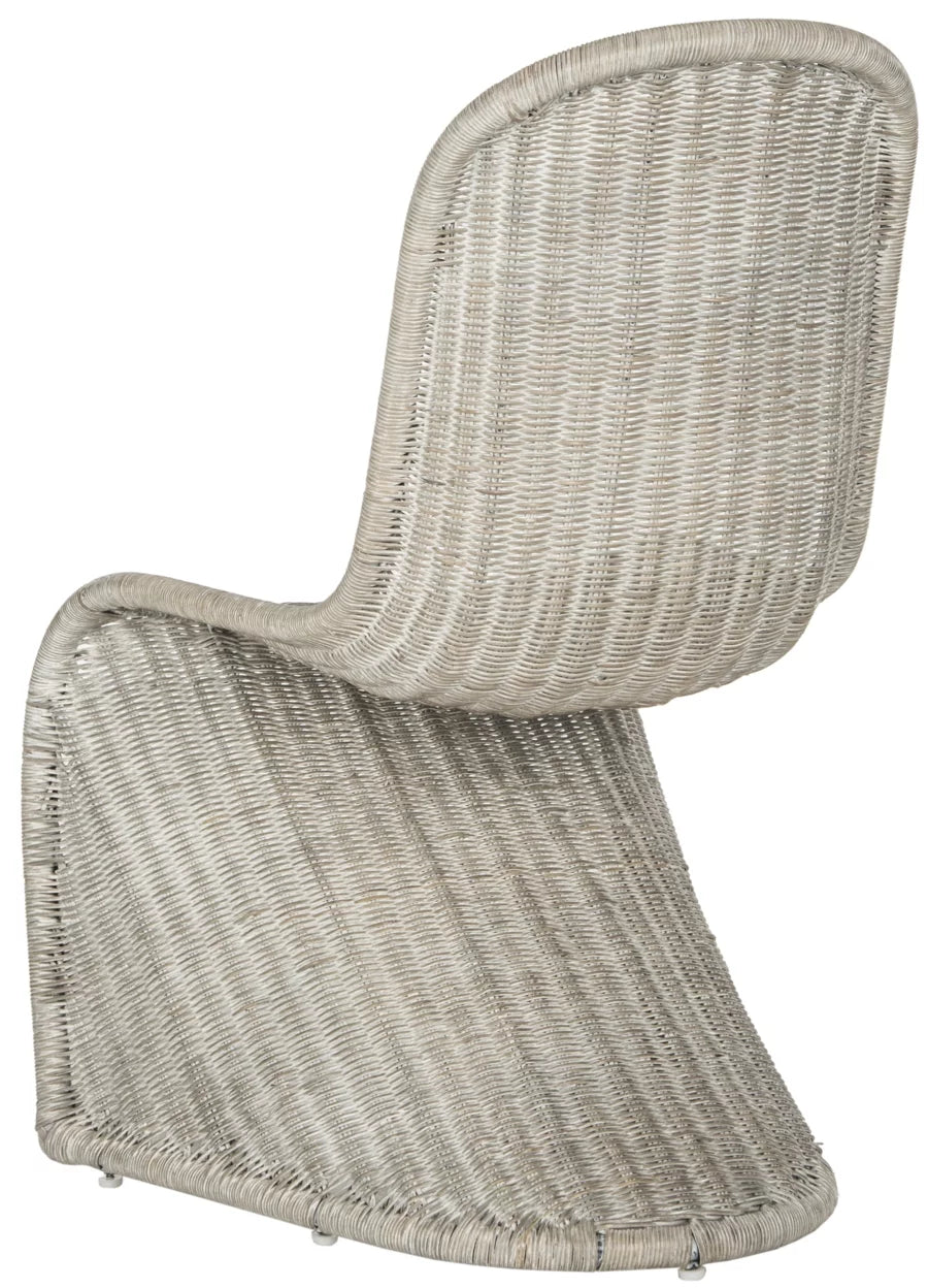 Antique Grey Wicker Side Chair O738813