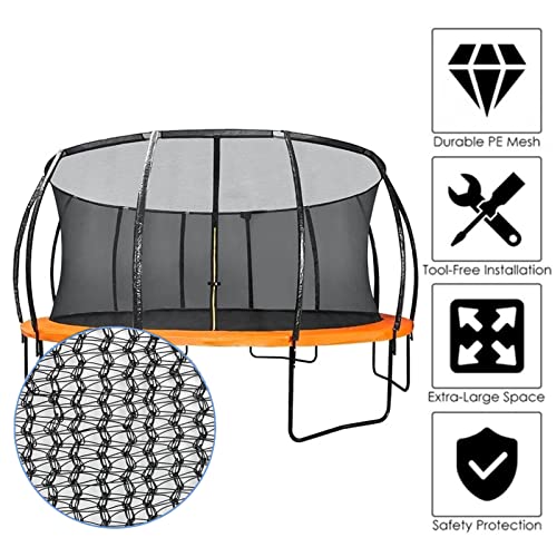 Weather-Resistant Replacement Enclosure Net for 10-14' Round Frames with 8 Curved Pole M930