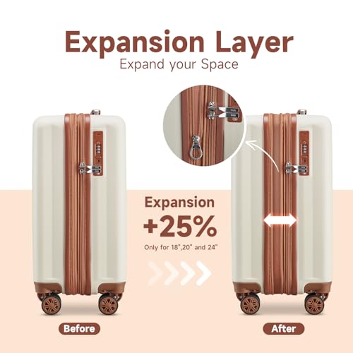4 Piece Hardside Expandable Luggage Set with Spinner Wheels TSA Lock D640
