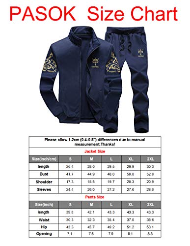 Men's Casual Tracksuit Full Zip Jacket and Pants Set A240737