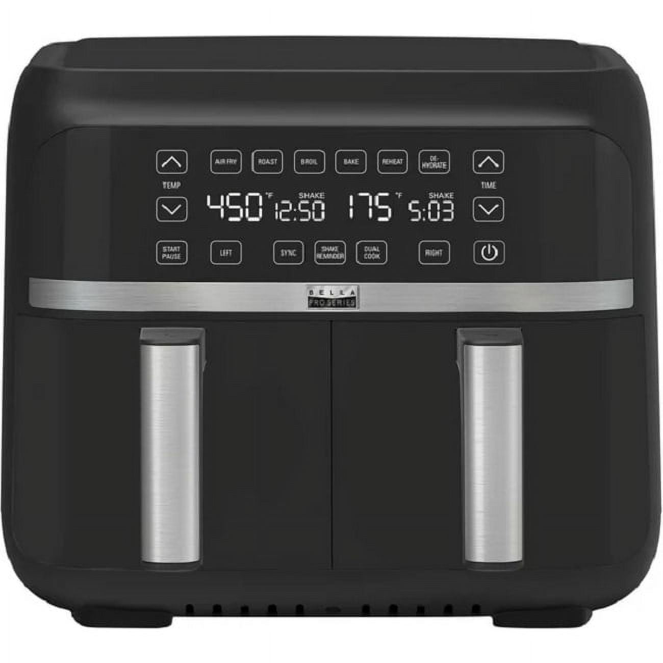 8-qt. Digital Air Fryer with Dual Baskets Matte Black A354386