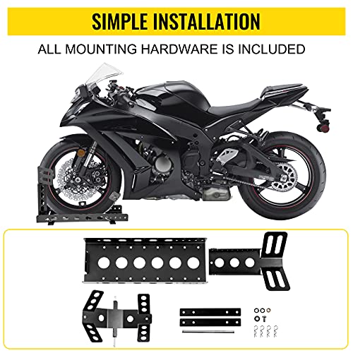 Motorcycle Front Tire Chock, 3000 lbs Weight Capacity, High-Grade Steel Wheel Trailer Stand G822