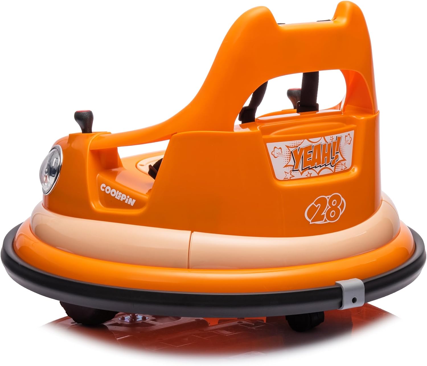 12V Electric Ride-On Bumper Car with Remote Control, Led Lights, 360° Spin, Anti-Collision Padding, Safety Belt K3753