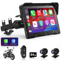 7 inch Motorcycle DVR Wireless Carplay Screen with Dual 2K Cameras GPS Navigation H464