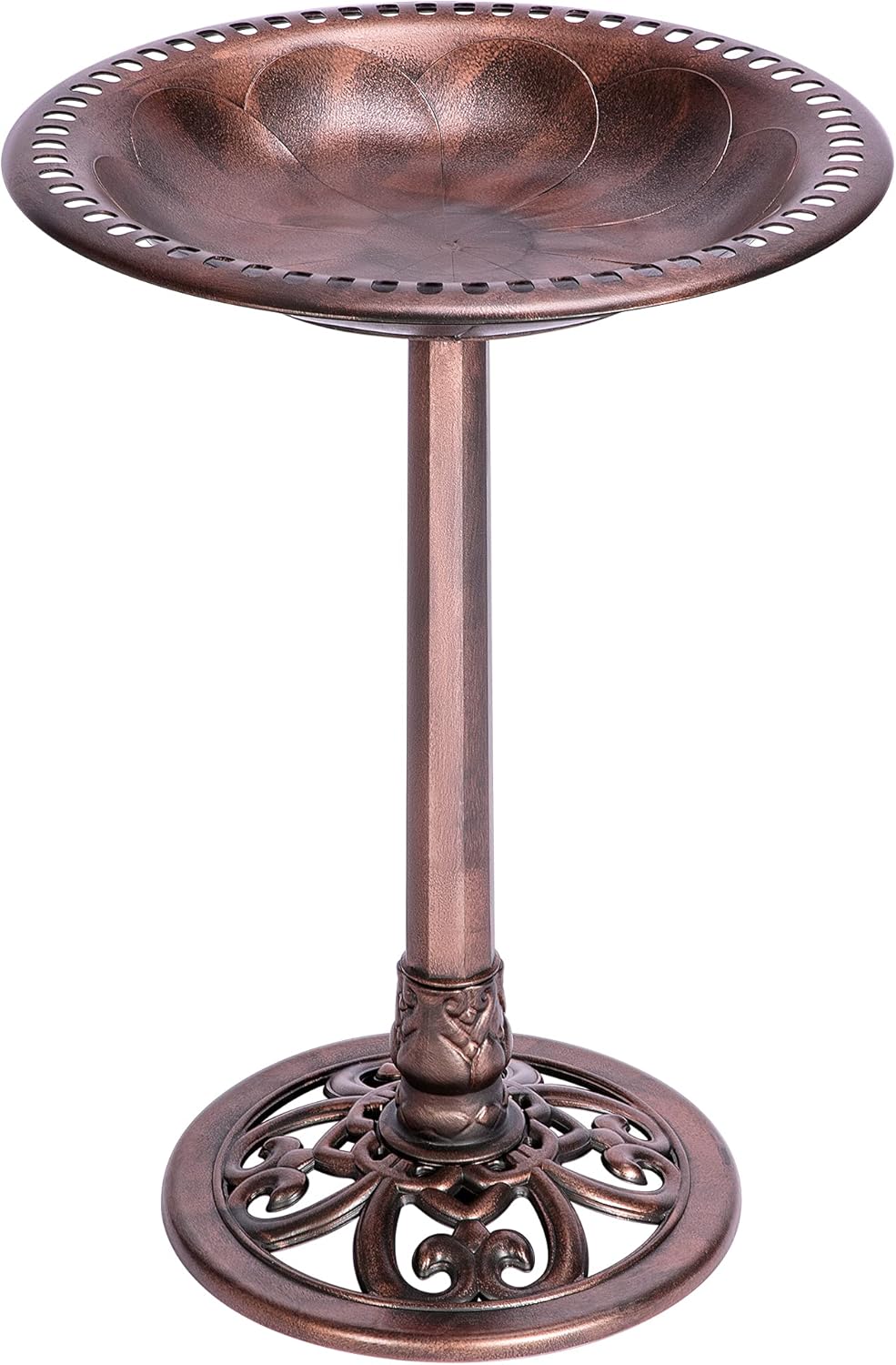 29 Inch Polyresin Bird Bath Bowl with Metal Stake T851