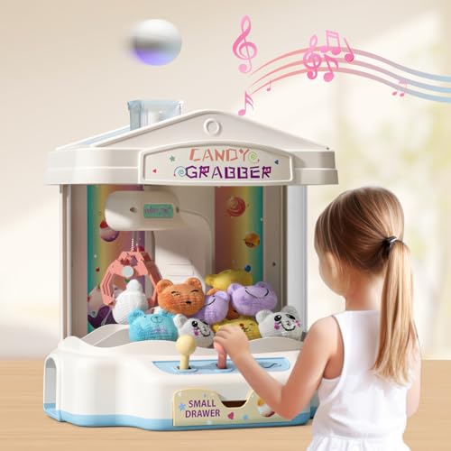 Mini Claw Machine with Music & Lights, 10 Dolls and Game Coins J603469