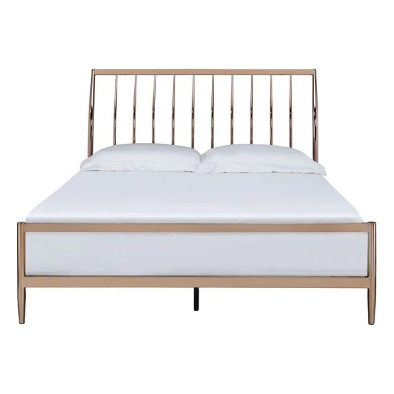 Contemporary Queen Metal Frame Sleigh Bed U46498
