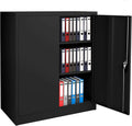 Black 42" Steel Storage Cabinet with 2 Adjustable Shelves and 2 Doors P812
