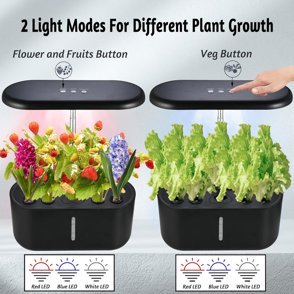 Indoor Herb Garden Kit with LED Grow Light and Water Tank, Hydroponics Growing System F4064