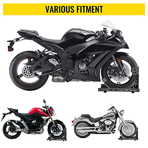 Motorcycle Front Tire Chock, 3000 lbs Weight Capacity, High-Grade Steel Wheel Trailer Stand G822