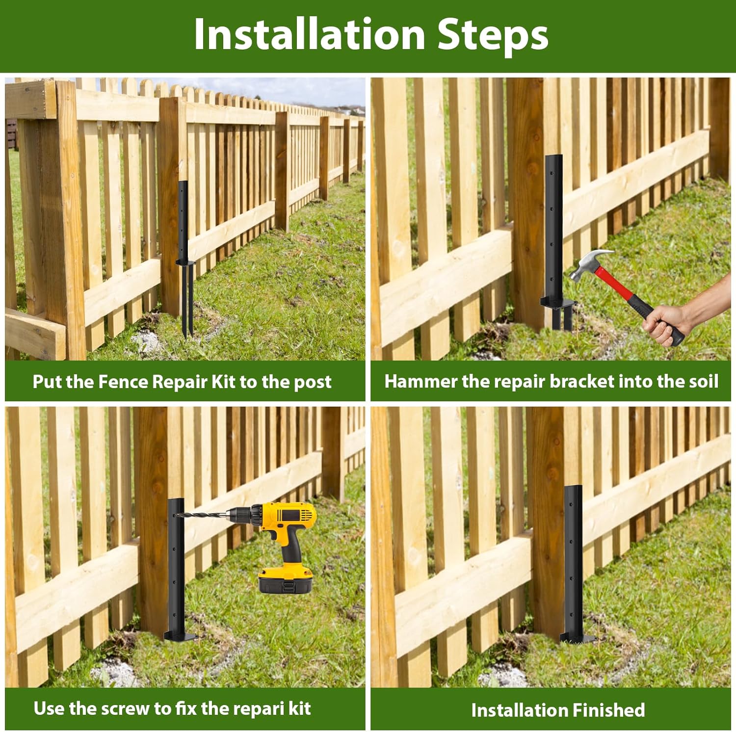 Heavy Duty Steel Fence Post Repair Kit E741