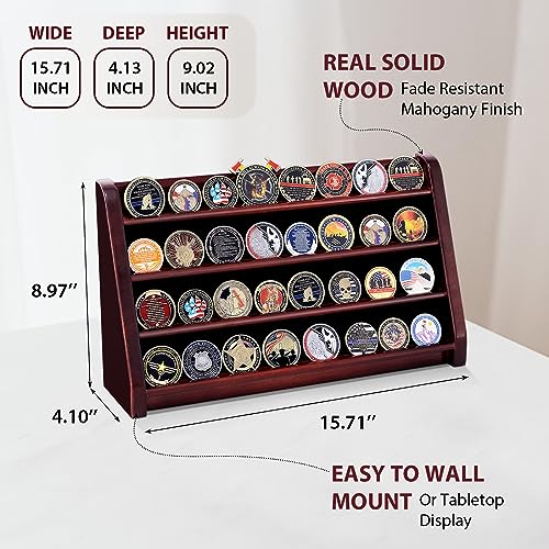 Black 5 Row Wooden Coin Display Case Holds 50 Coins B85589
