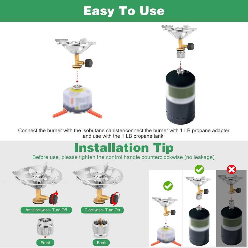 2 in 1 Portable Camping Stove with Carrying Bag T10448