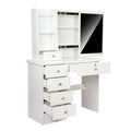 White Makeup Vanity Desk with Mirror and Storage Drawer J8382