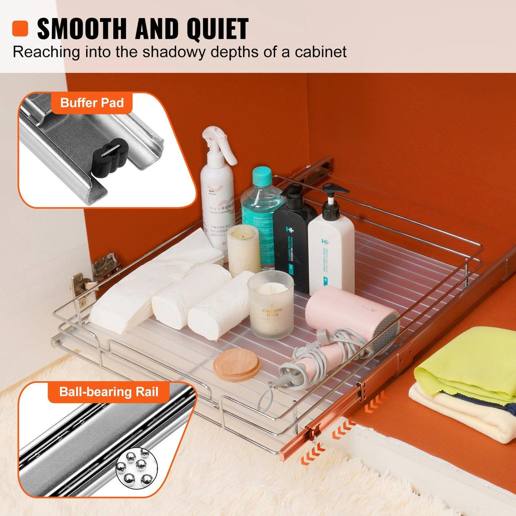 Chrome Plated Steel Pull Out Cabinet Organizer T504002