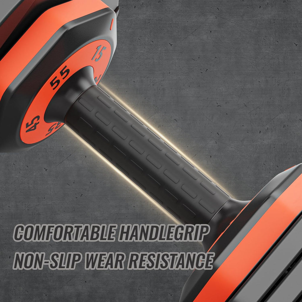 55LB Adjustable Dumbbell Set with Anti-Slip Handle V766741