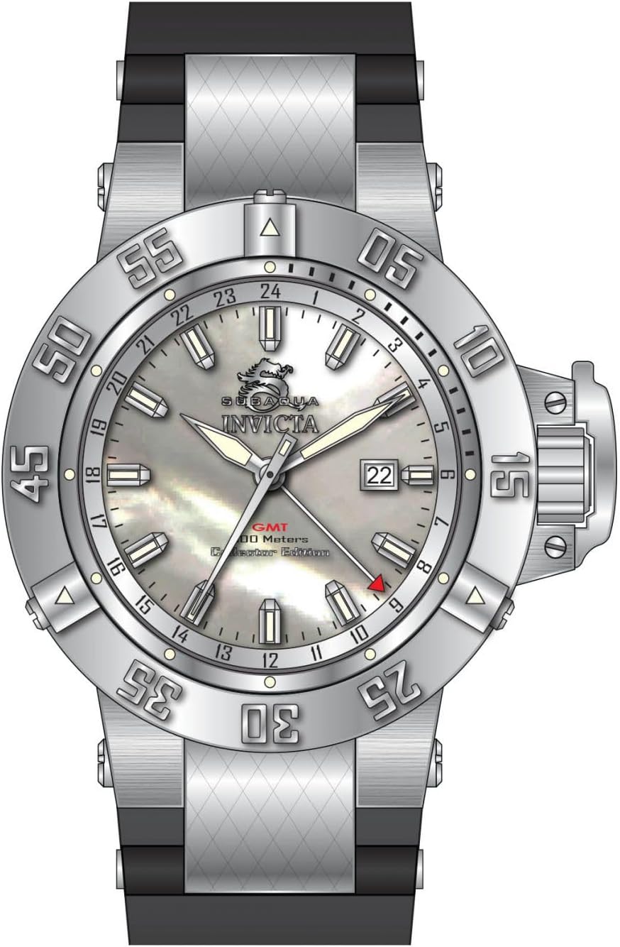 White Mother-Of-Pearl Black Rubber Watch Y5869